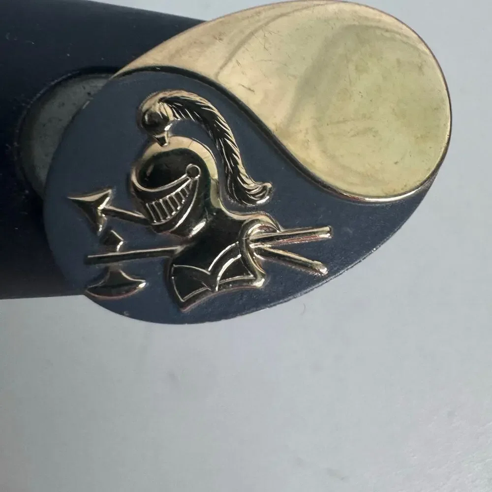 Vintage MCM Gold Tone Cuff Link Knight Armor Swords
